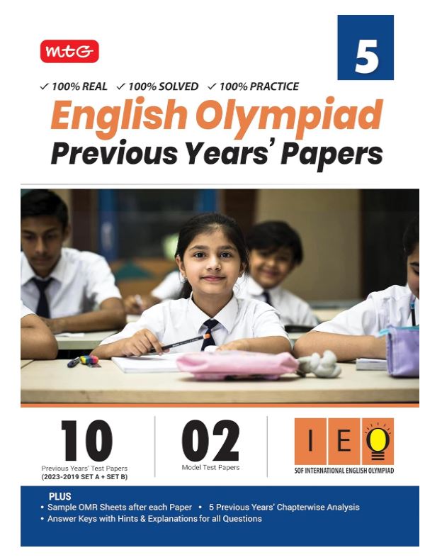 MTG IEO Class-5 Olympiad 10 Previous Years Papers (2023-2019 Set A & B) English with Mock Test Papers - Sample OMR Sheet with Chapterwise Analysis | SOF Olympiad Books For 2024-25 Exam